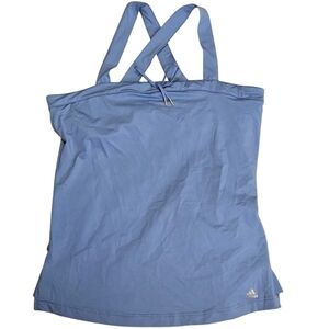 NEW Adidas AL Yoga Tank Top ClimaLite Blade Blue Tie Detail Size Large